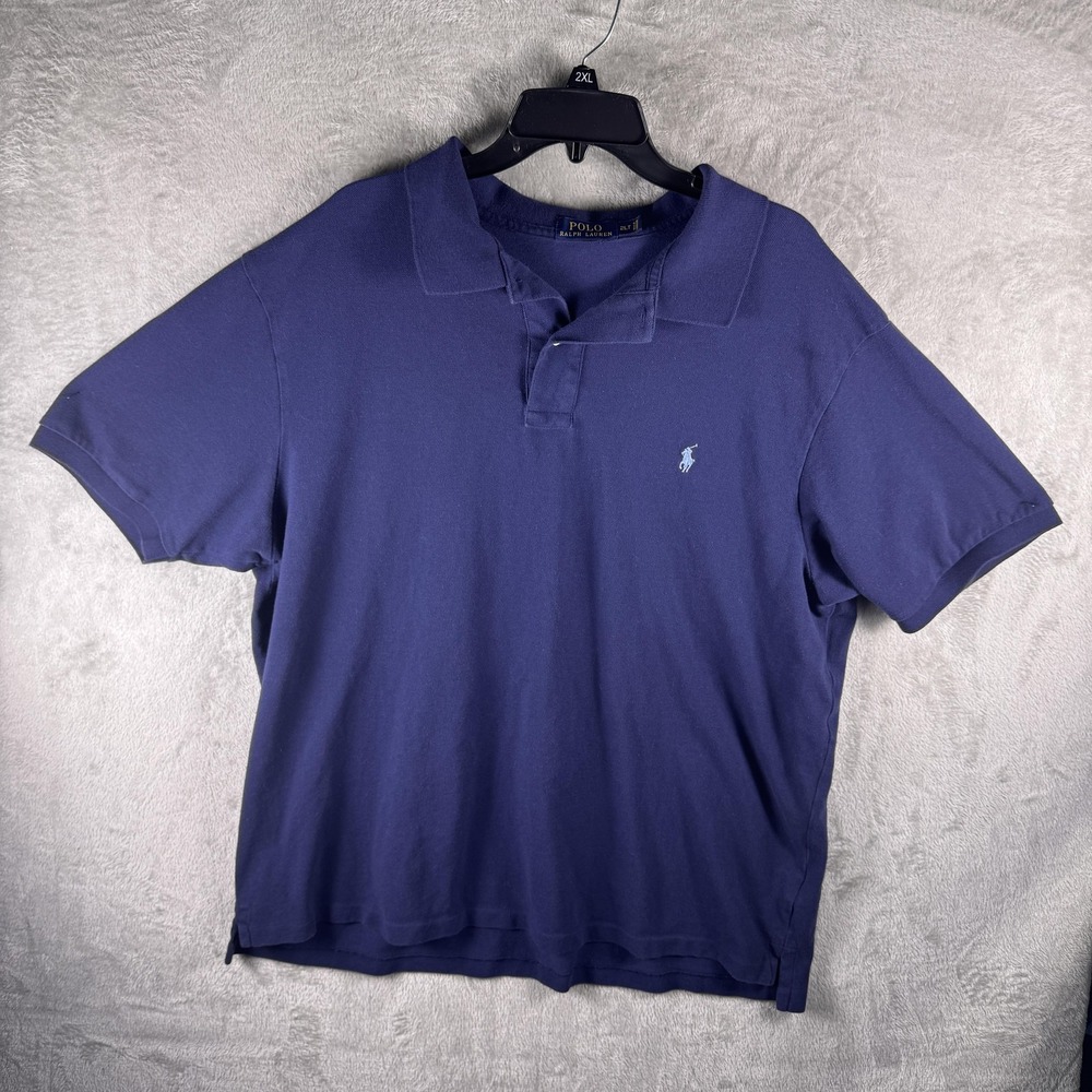 Polo Ralph Lauren Polo Shirt Mens 2XLT Blue Blaire Pique Cotton Big & Tall
